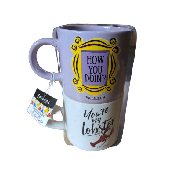 FRIENDS TV Show Picture Frame Ceramic Mug You're my lobster 13oz set of 2 - Picture 1 of 3